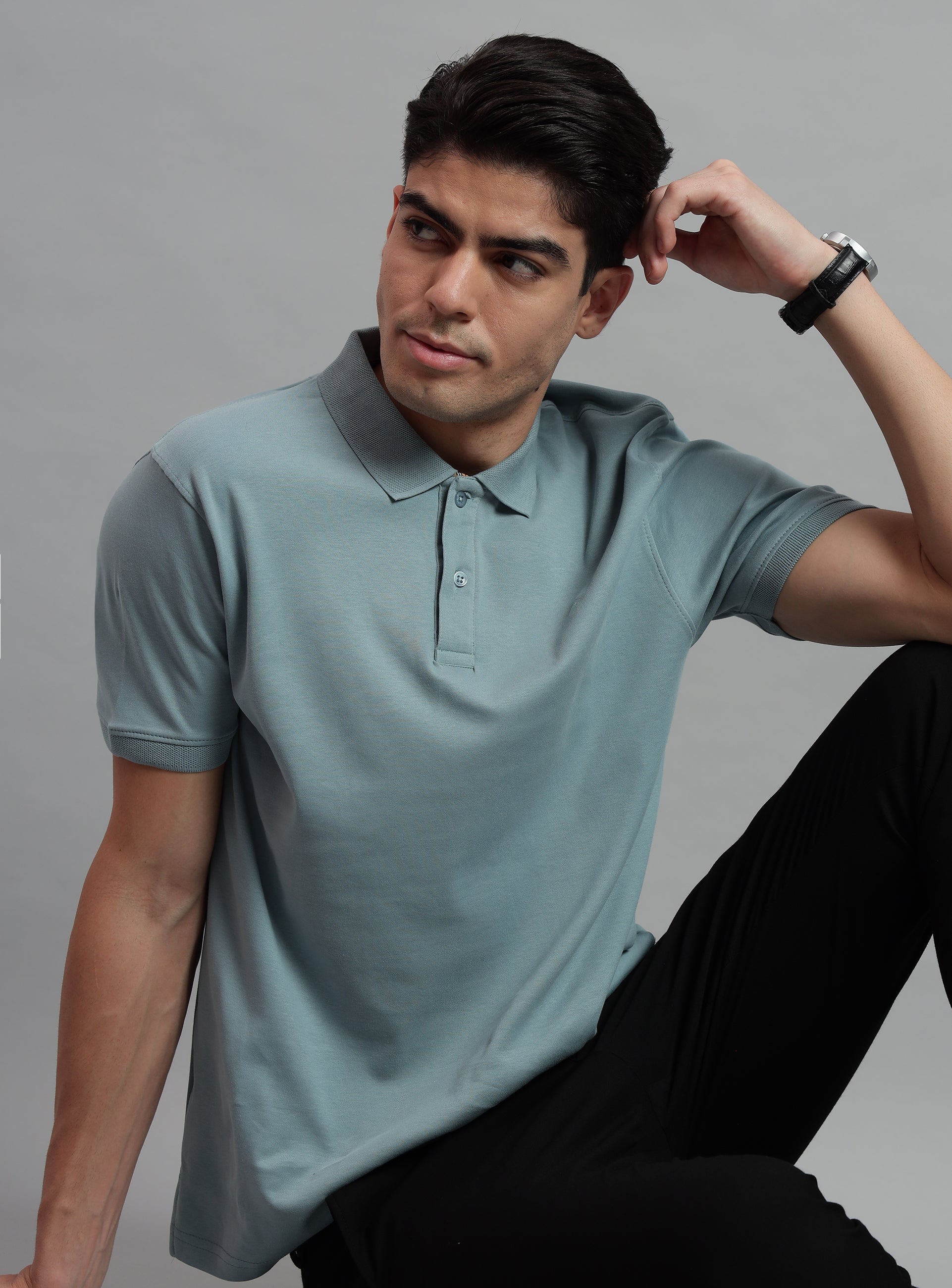 Monogram polo in Azure