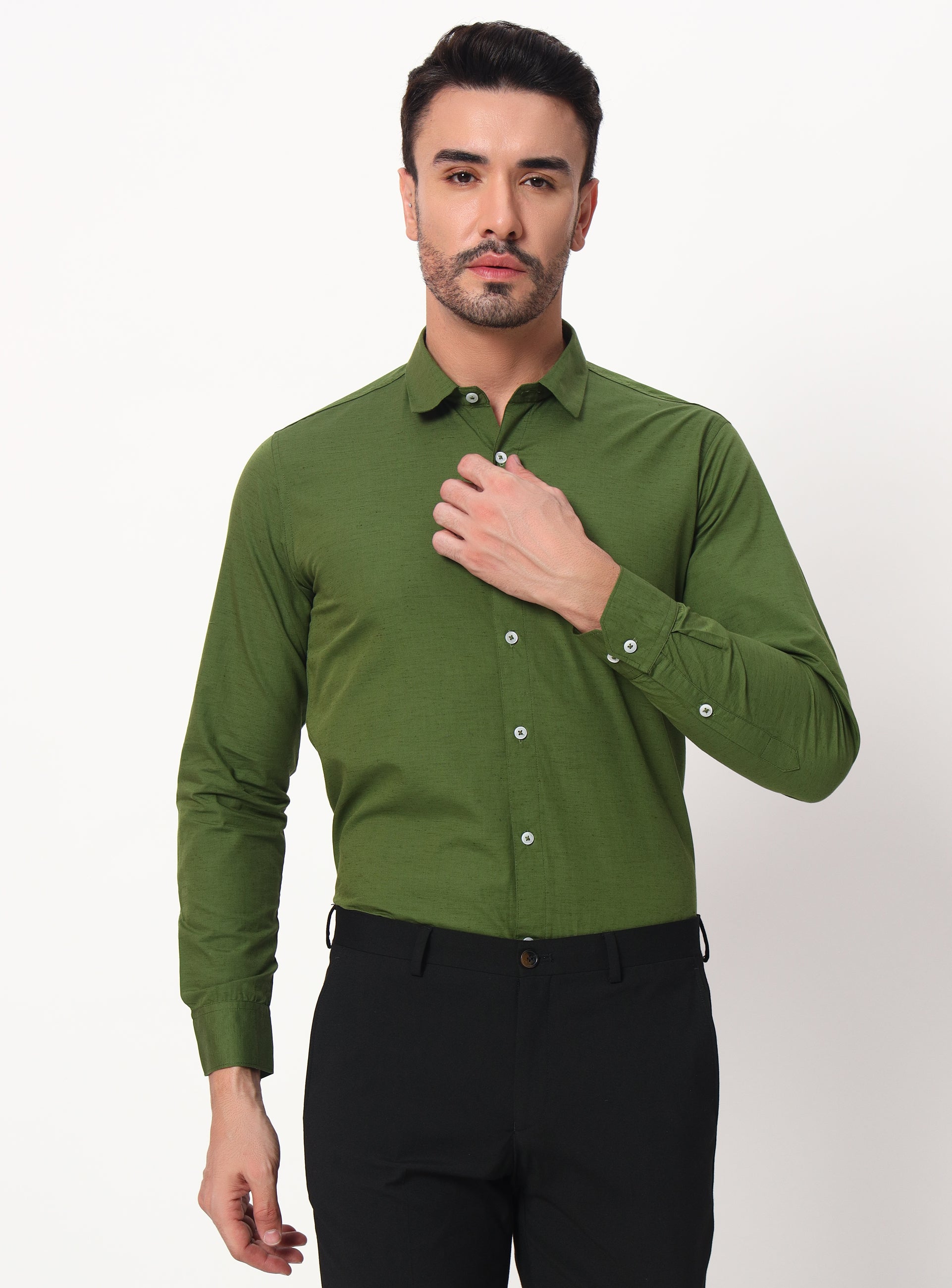 button down shirt in green