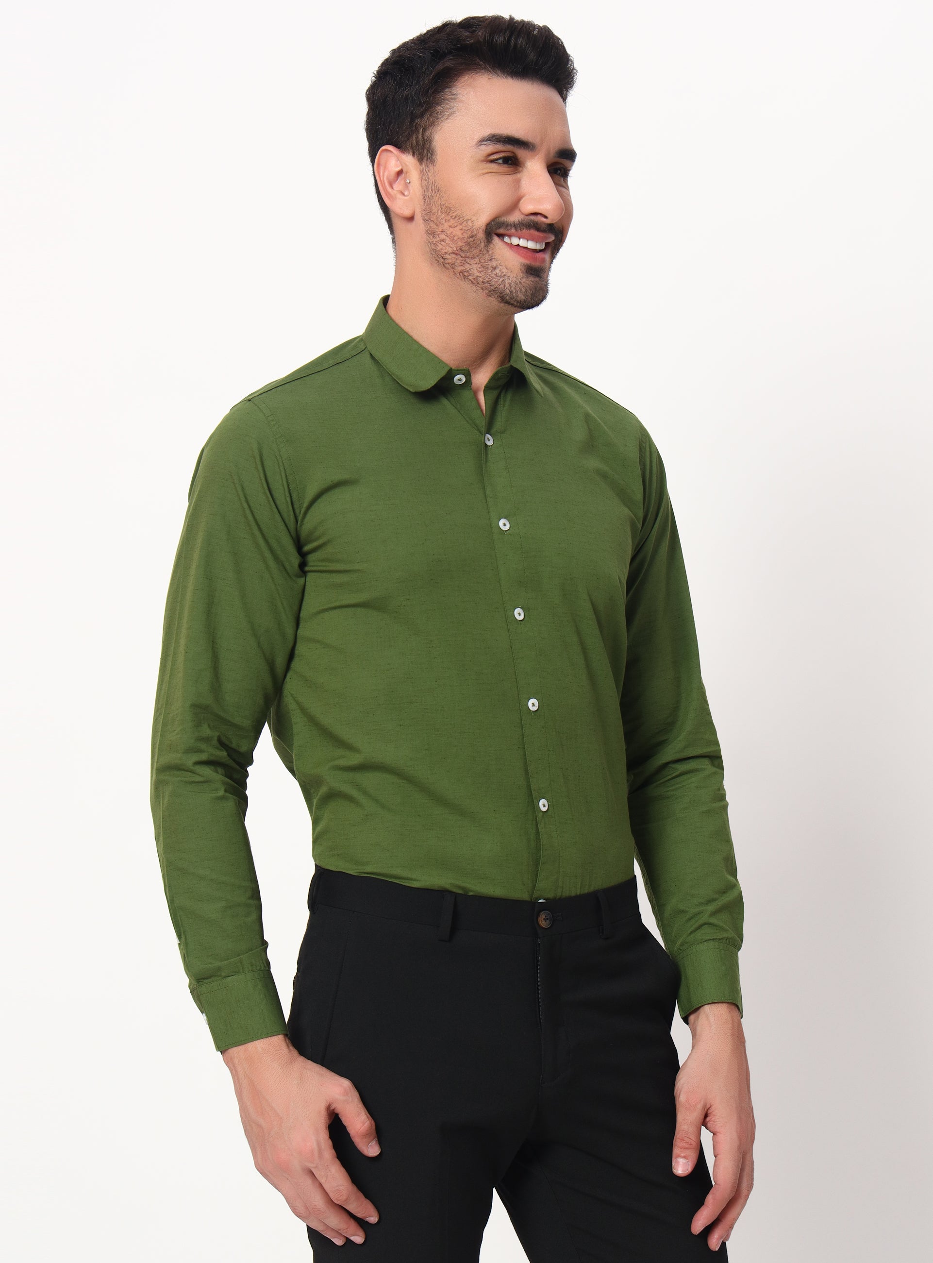 button down shirt in green