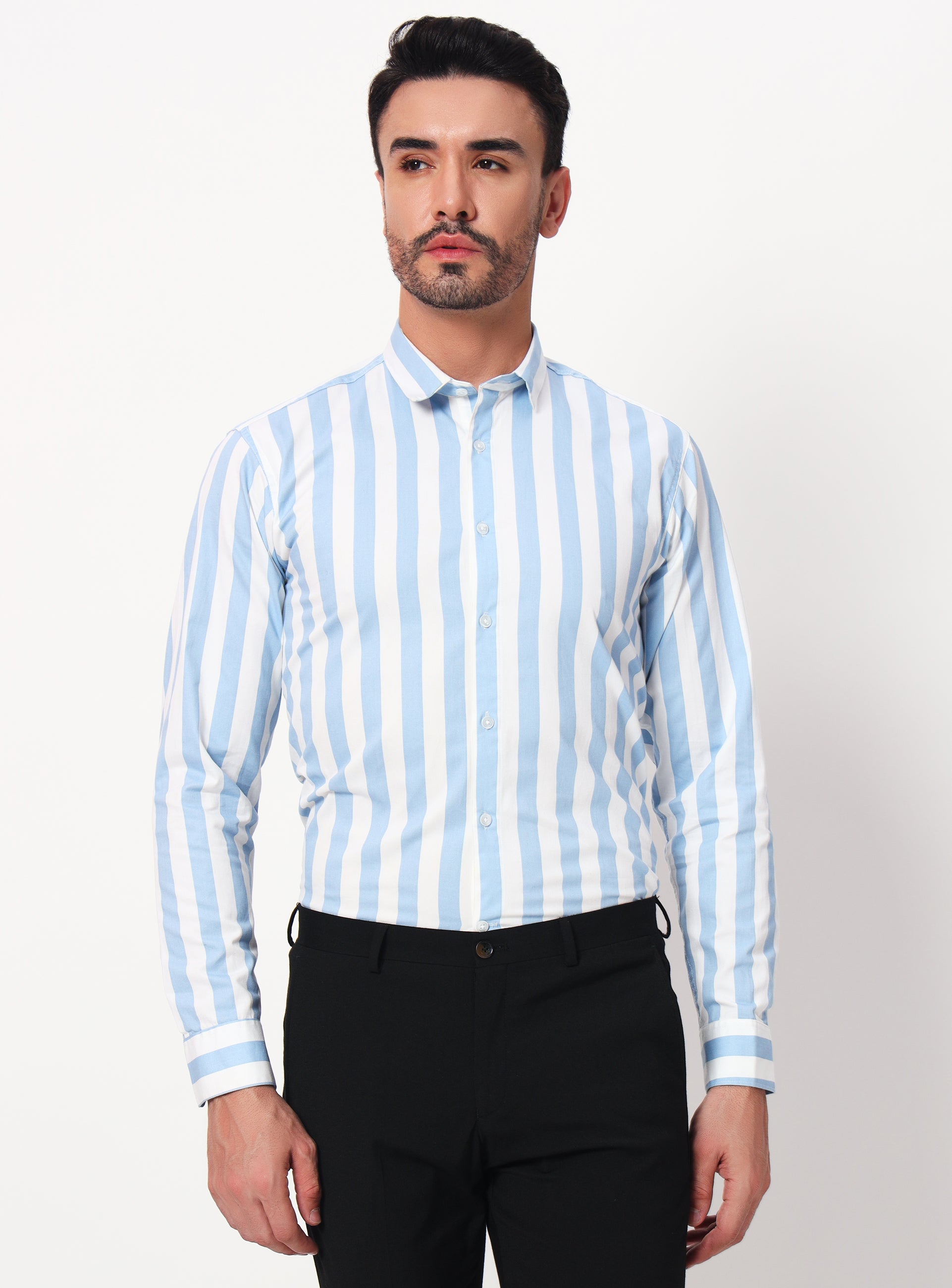 blue classique striped shirt