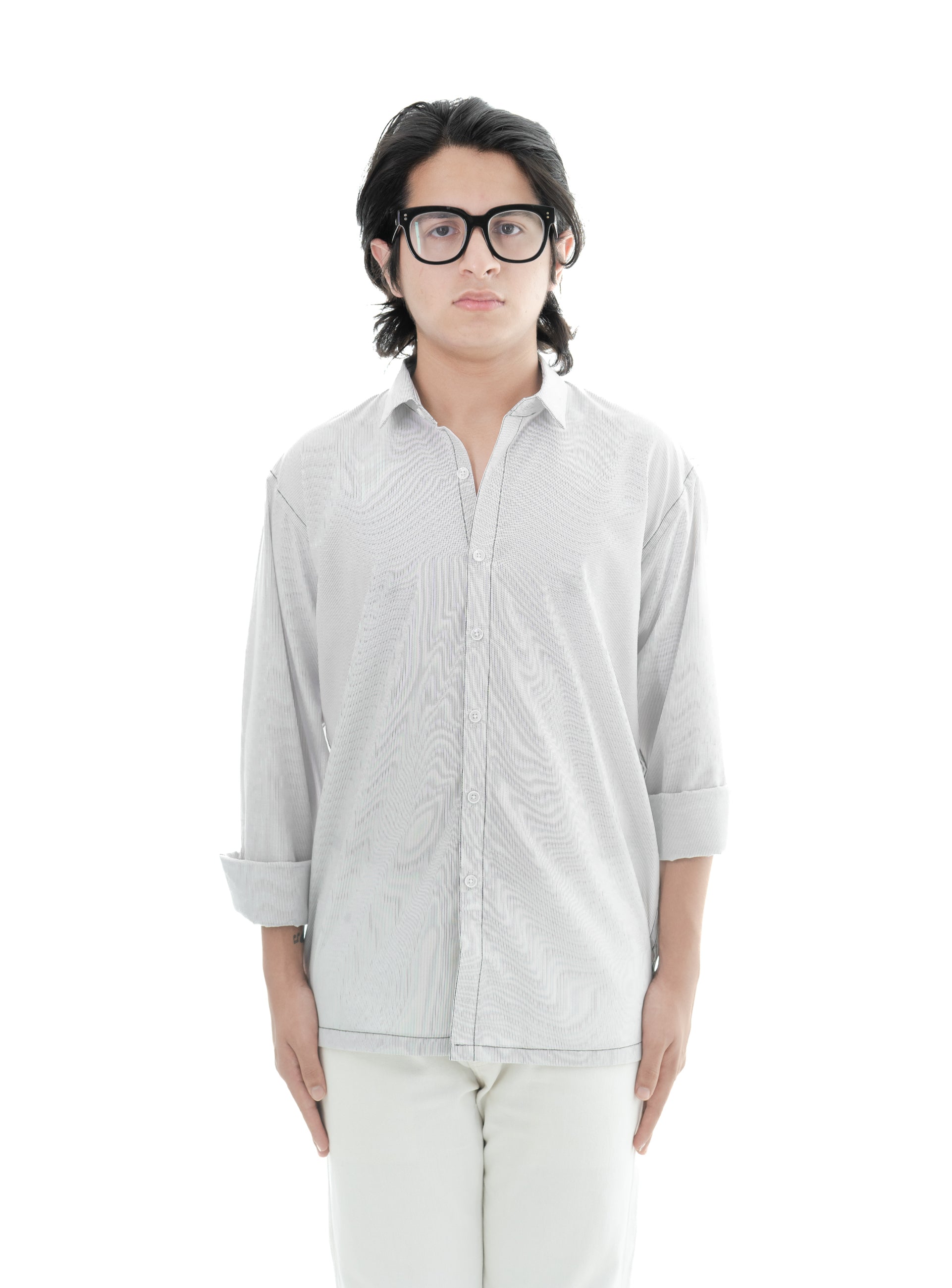 striped overstitched shirt