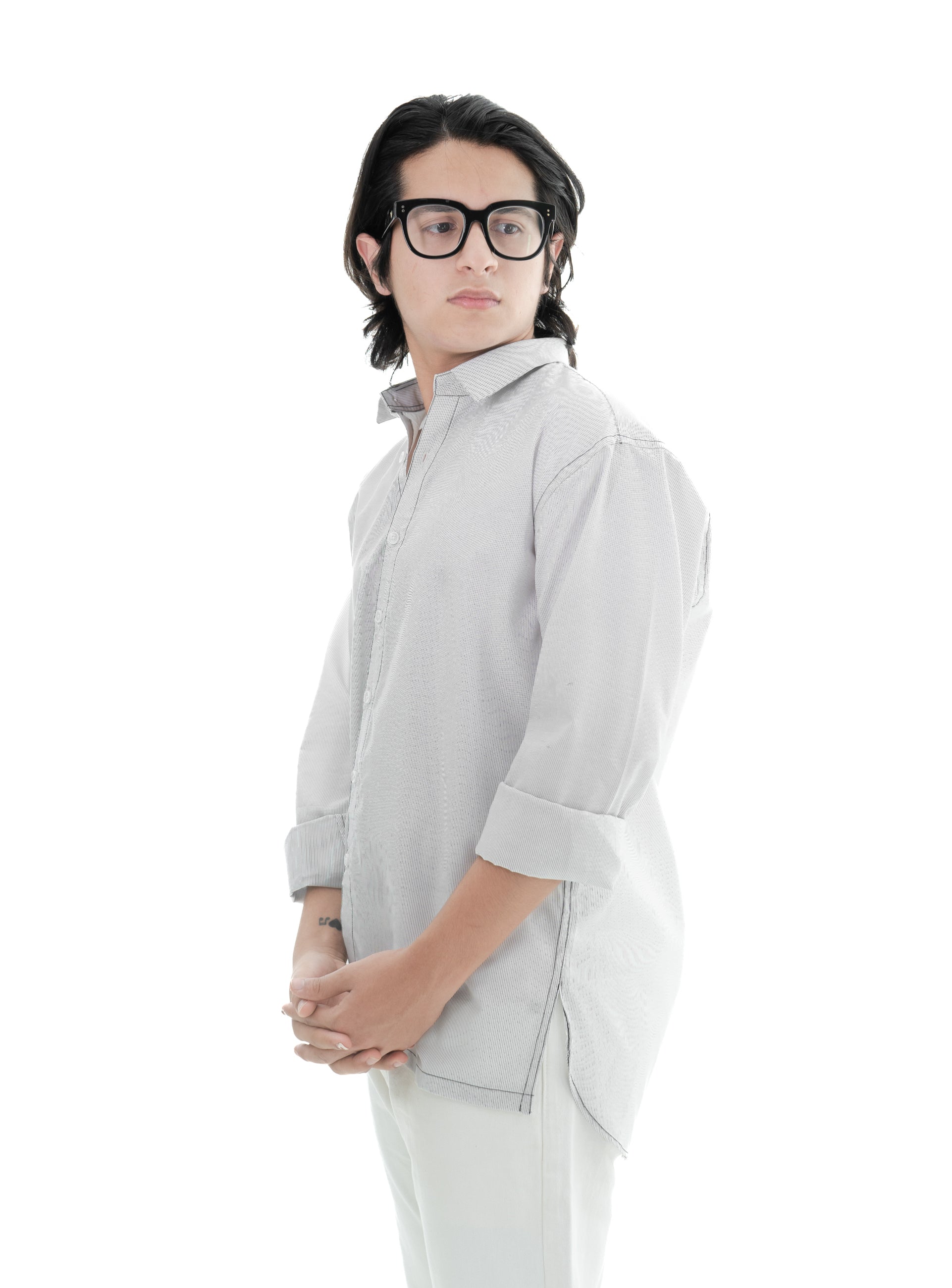striped overstitched shirt