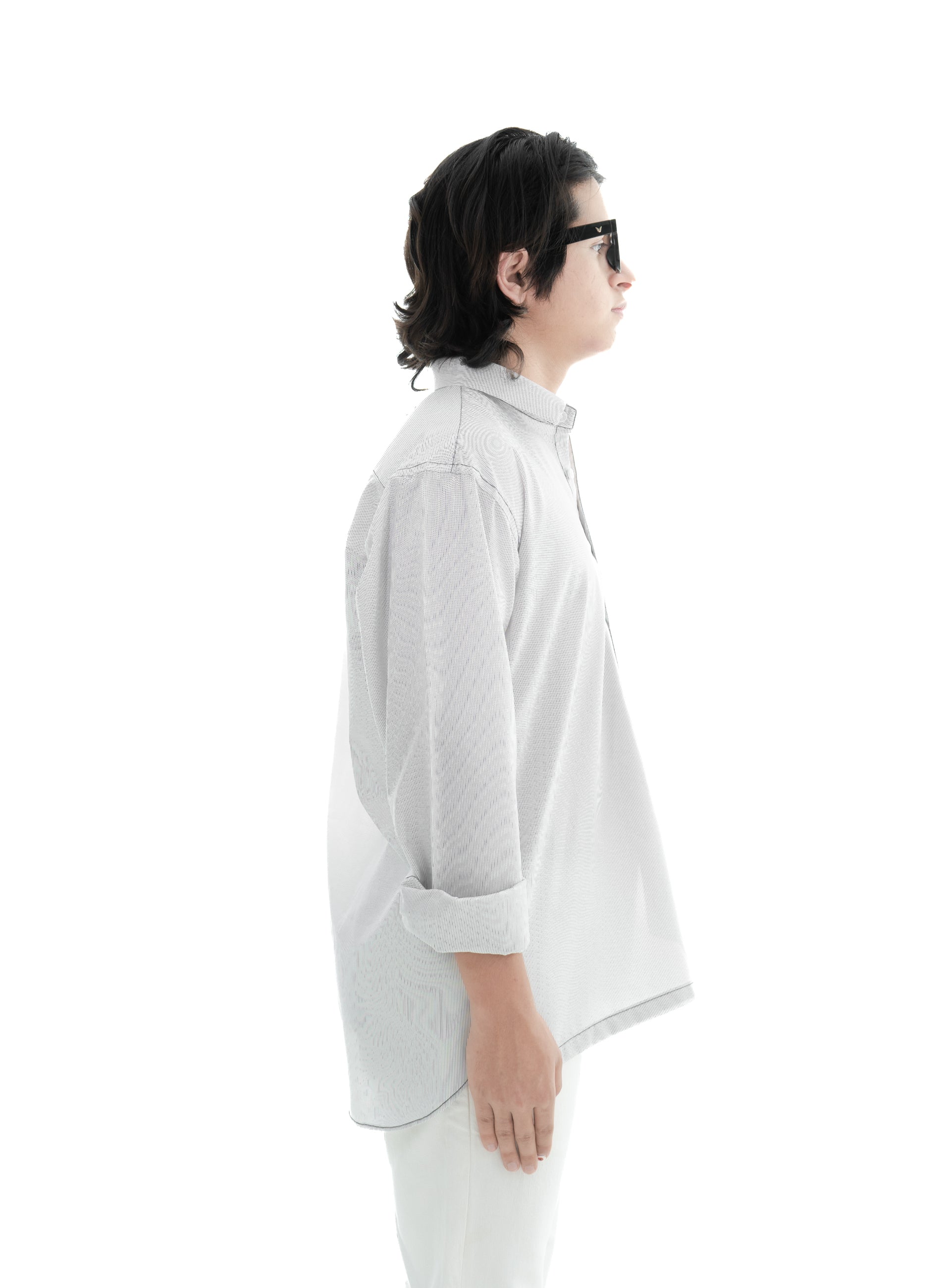 striped overstitched shirt