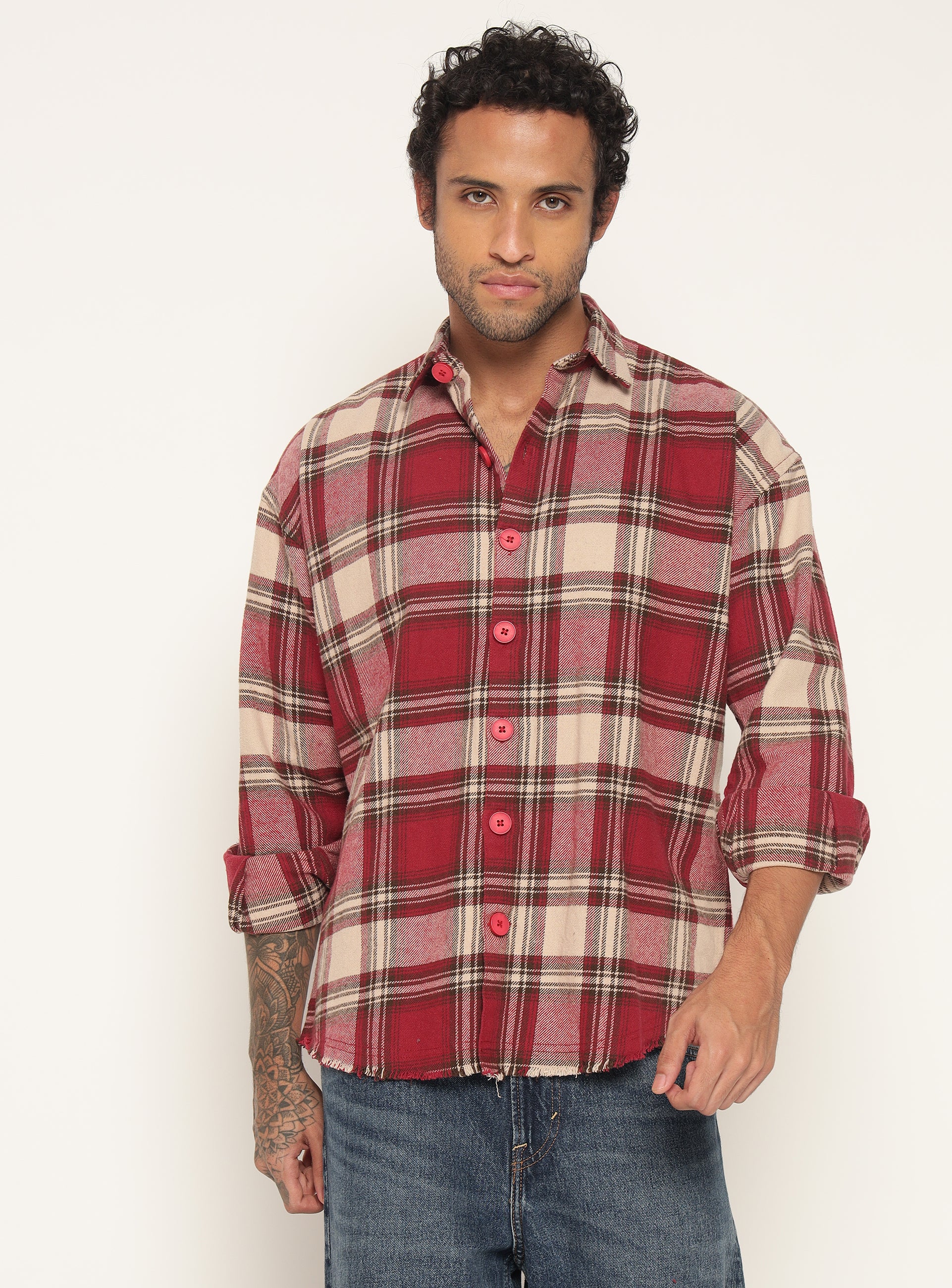 Red checks Overshirt