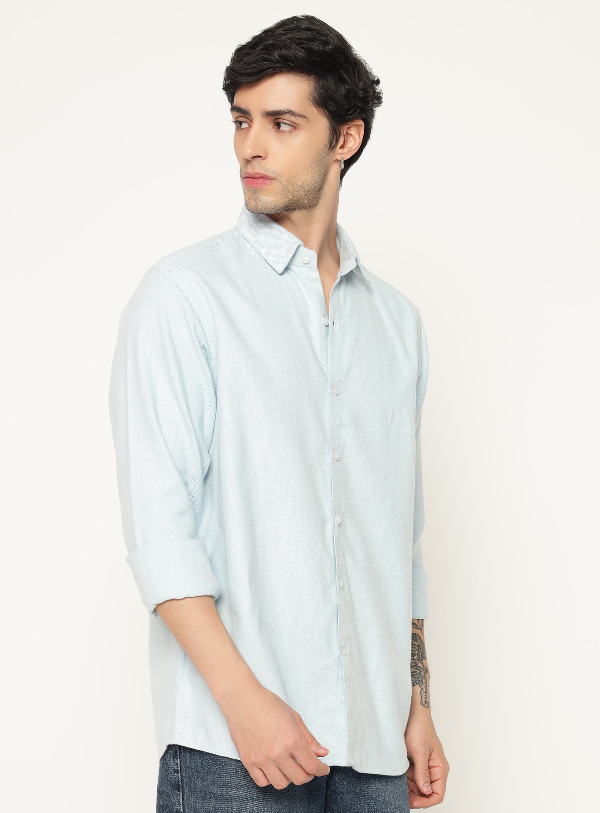 Azure wool shirt