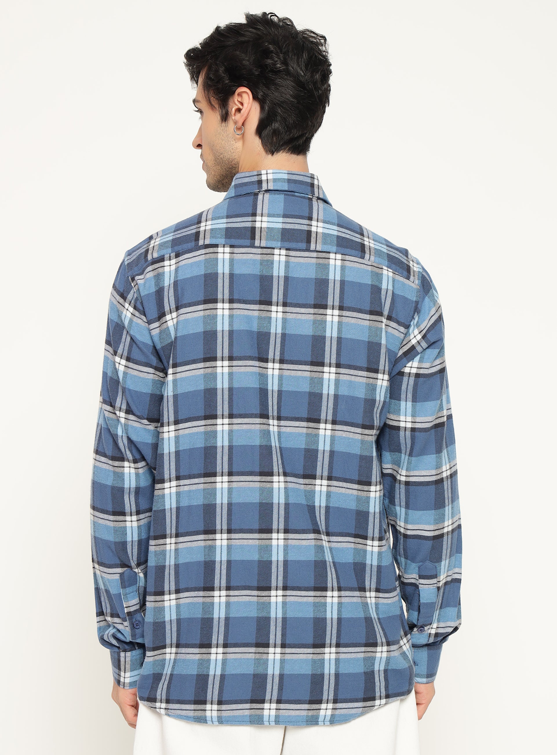 Blue stack checkered shirt