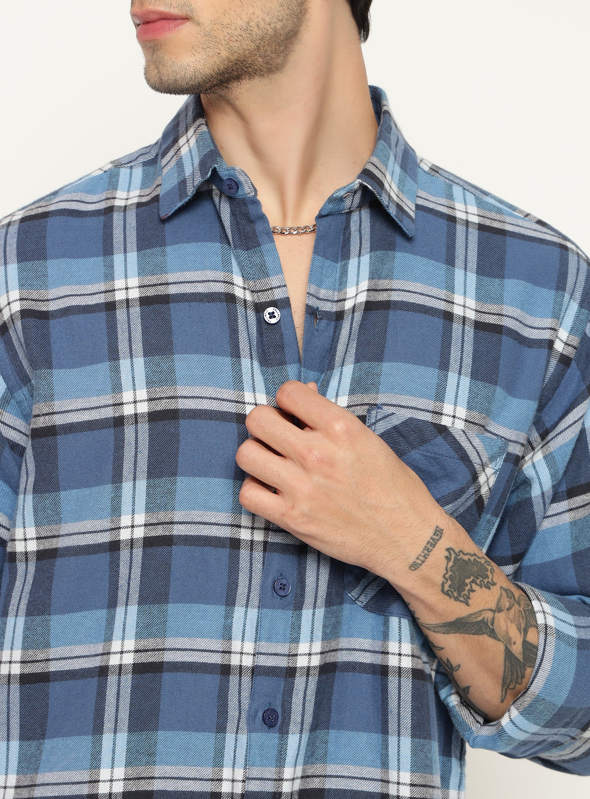 Blue stack checkered shirt