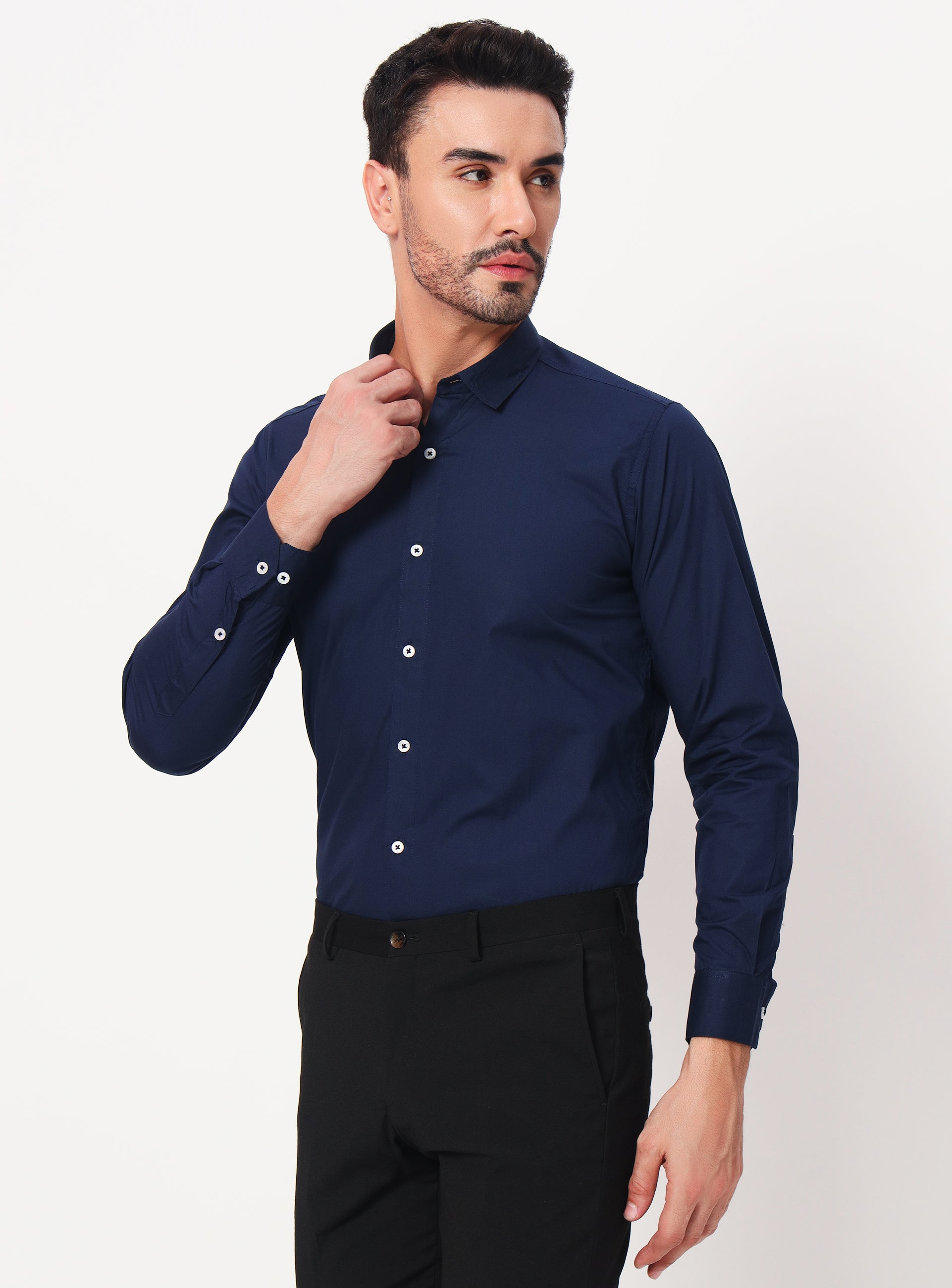 button down shirt in navy